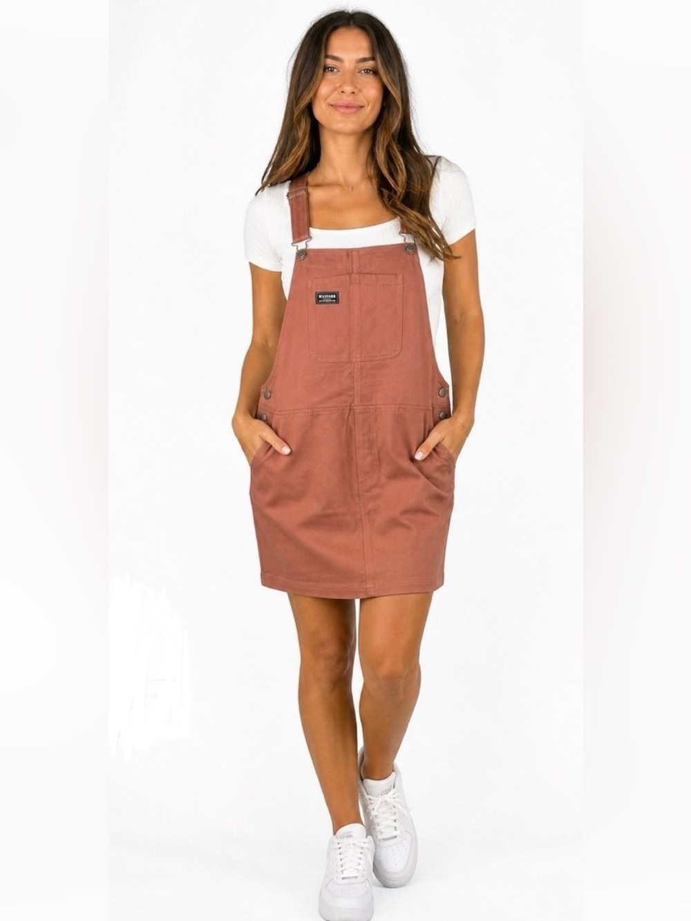 Wildfang Essential Rose Brown Skirt-all Women’s Pink Mini Overall Denim Skirt